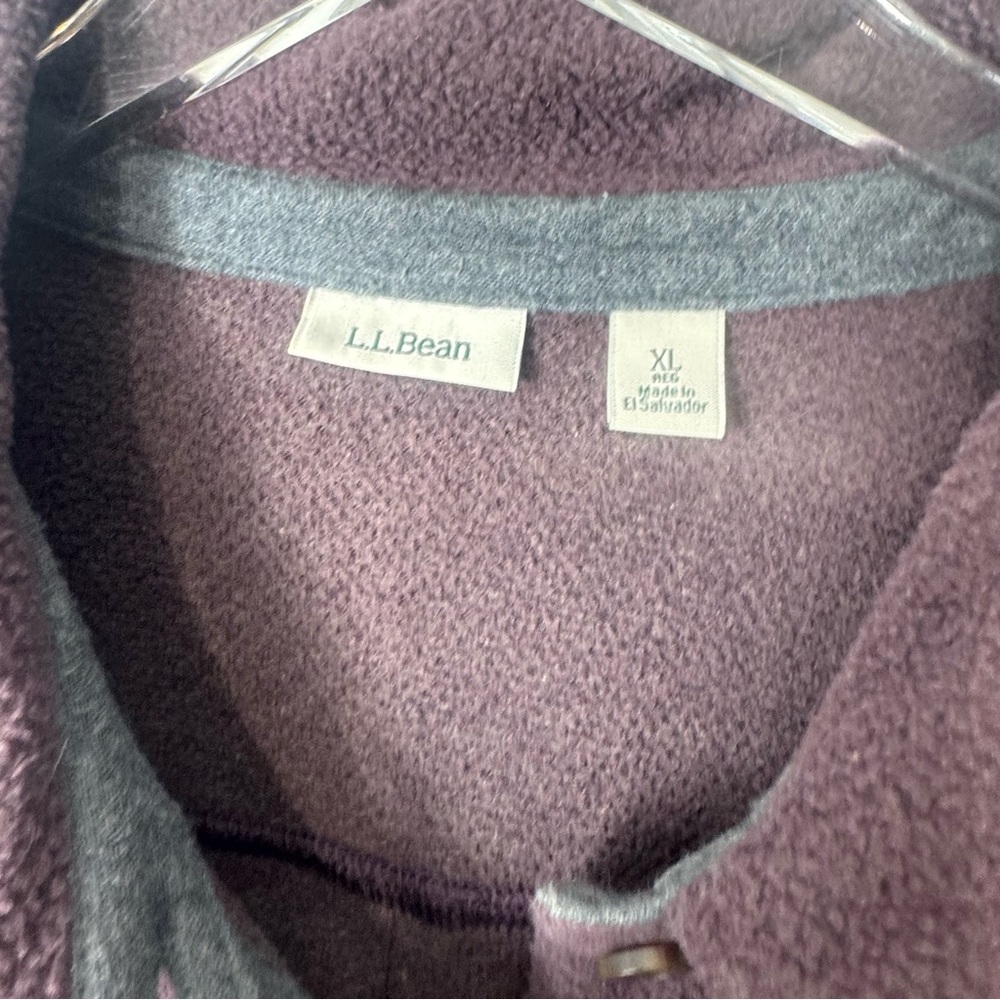 LL Bean Wool Polyester Flannel Fleece Shirt Sweater Button Up Women’s XL 2176 - Picture 2 of 3